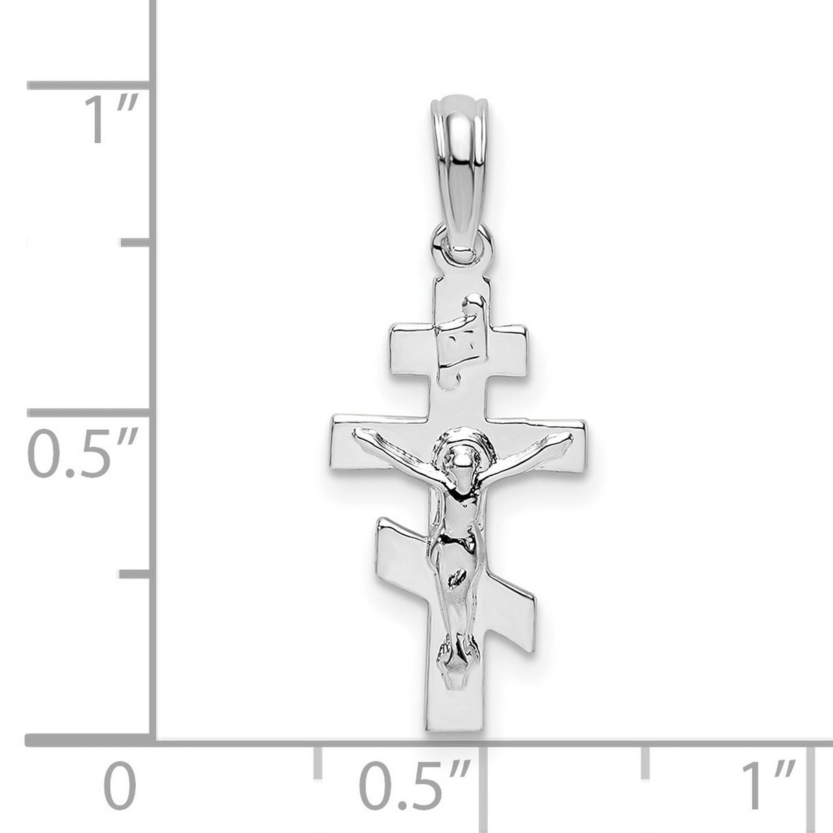 Sterling Silver Crucifix Pendant with Detailed Jesus and Byzantine Cross Design