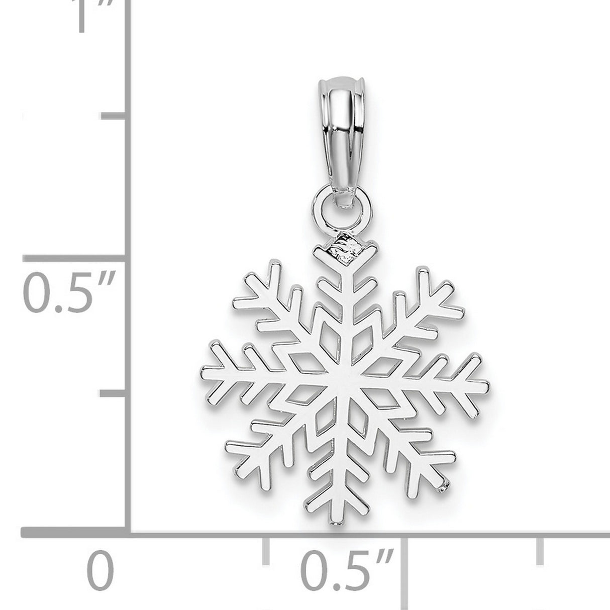 Sterling Silver Snowflake Pendant with Cutout Design and Diamond Accent