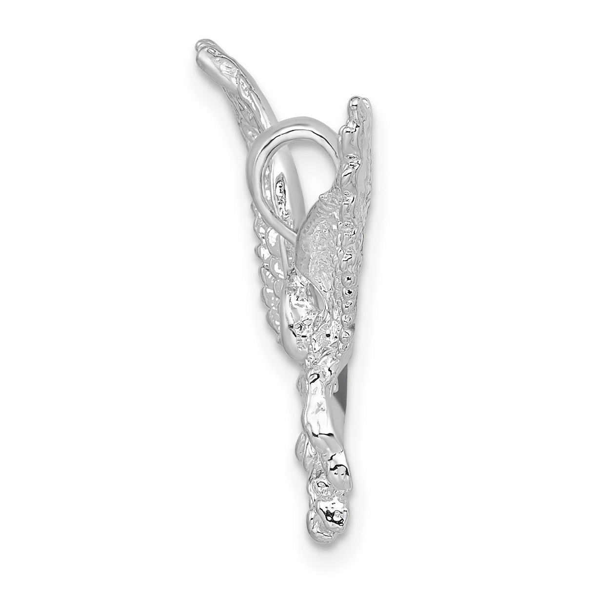 Sterling Silver Eagle Pendant with Outstretched Wings, Symbol of Freedom and Strength