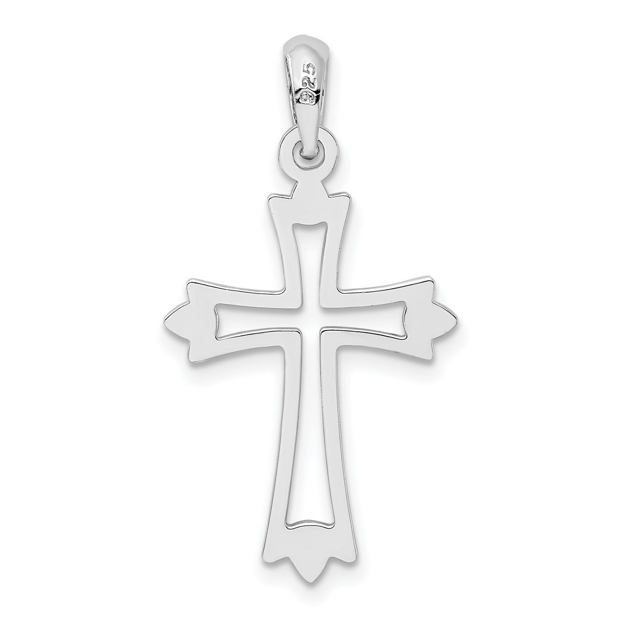 Sterling Silver Cross Pendant with Layered Dual Design, Minimalist Religious Charm for Men and Women
