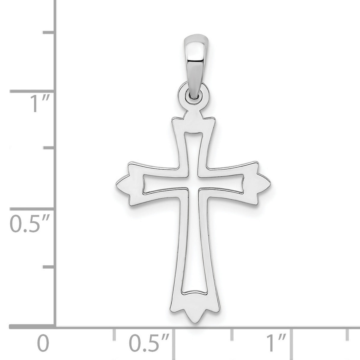 Sterling Silver Cross Pendant with Layered Dual Design, Minimalist Religious Charm for Men and Women