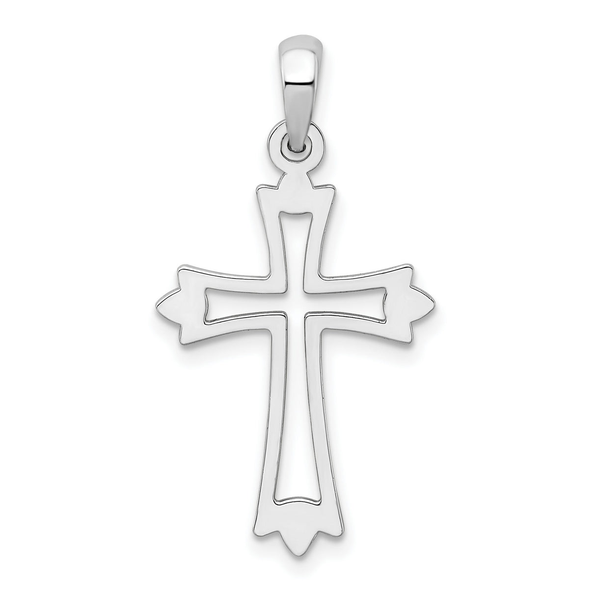 Sterling Silver Cross Pendant with Layered Dual Design, Minimalist Religious Charm for Men and Women