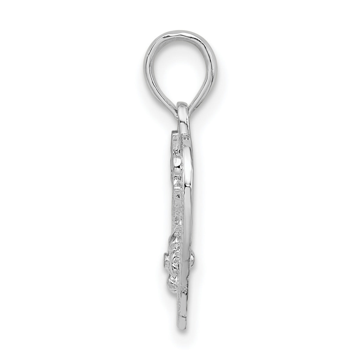 Sterling Silver Heart Pendant with Floral Design, Sister Sentimental Jewelry for Women