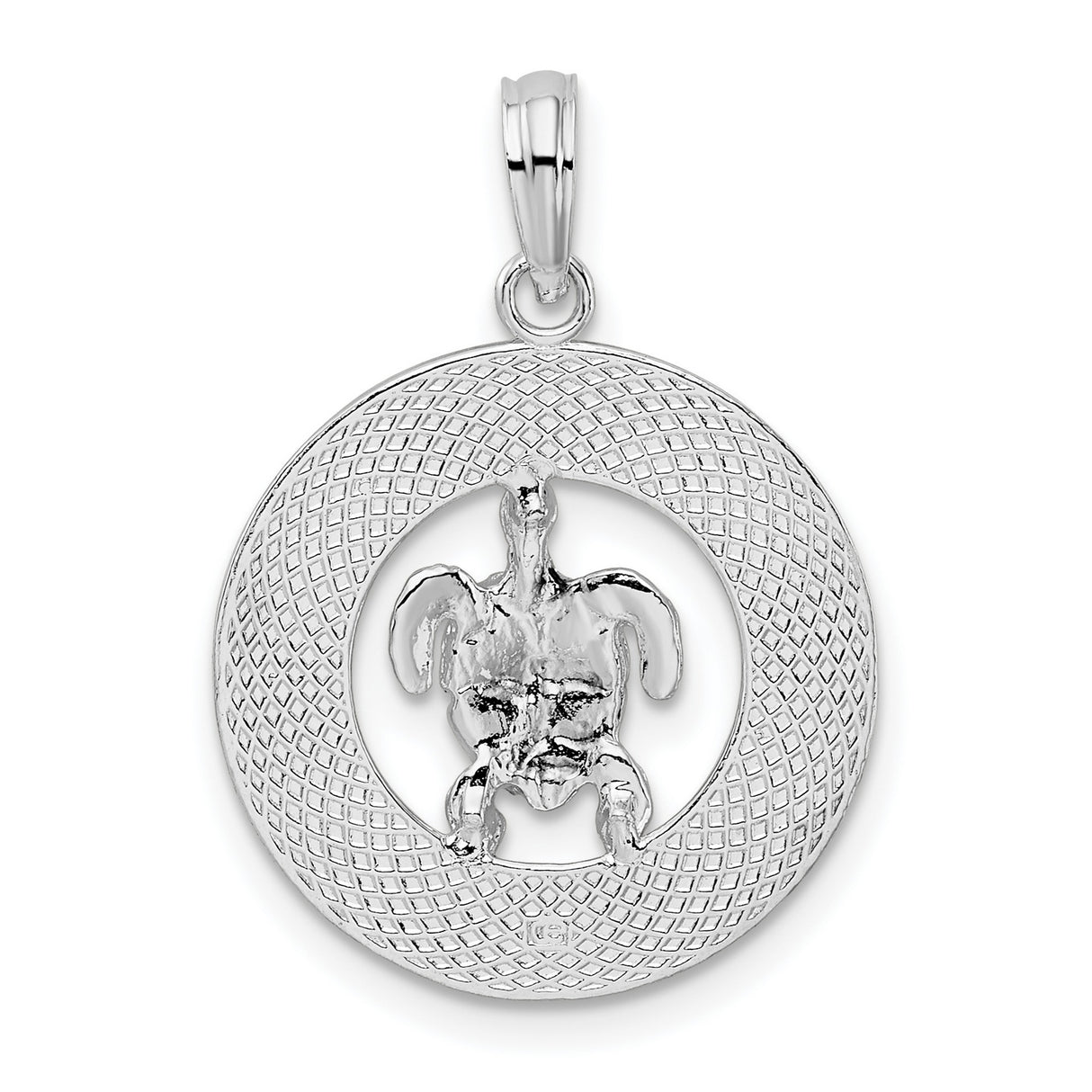 Sterling Silver Turtle Pendant with Pentwater Michigan Coastal Design