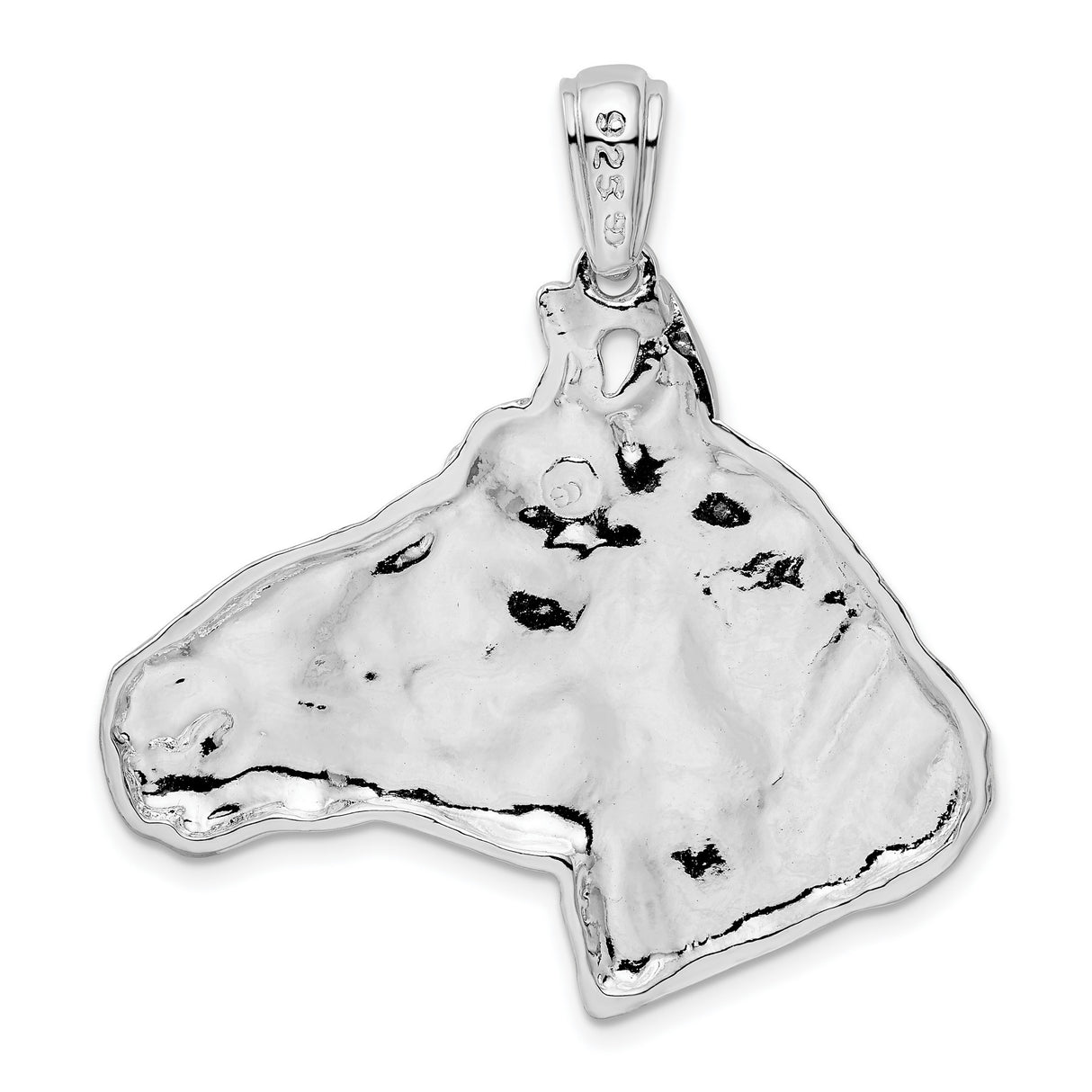Sterling Silver Horse Head Pendant with Detailed Equestrian Profile for Women or Unisex
