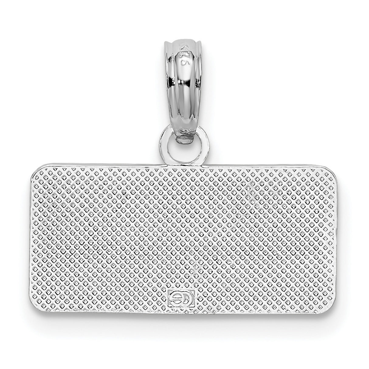 Sterling Silver OBX North Carolina Pendant, Outer Banks Rectangle Charm, Coastal Souvenir Jewelry