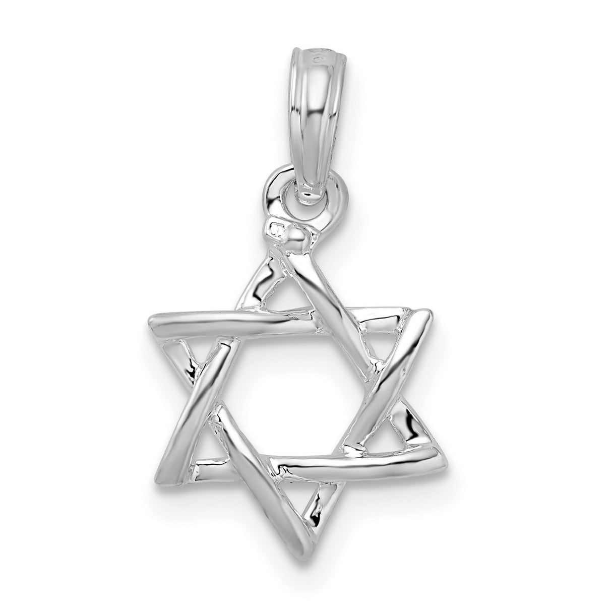Sterling Silver Star of David Pendant, Interwoven Judaica Symbol for Men and Women