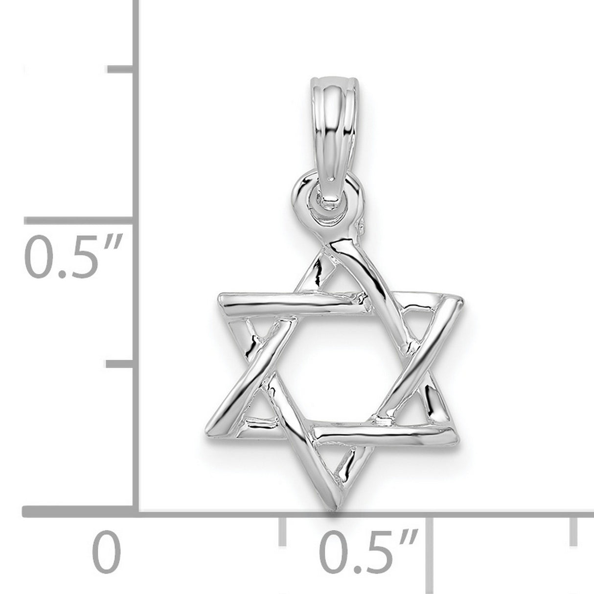 Sterling Silver Star of David Pendant, Interwoven Judaica Symbol for Men and Women