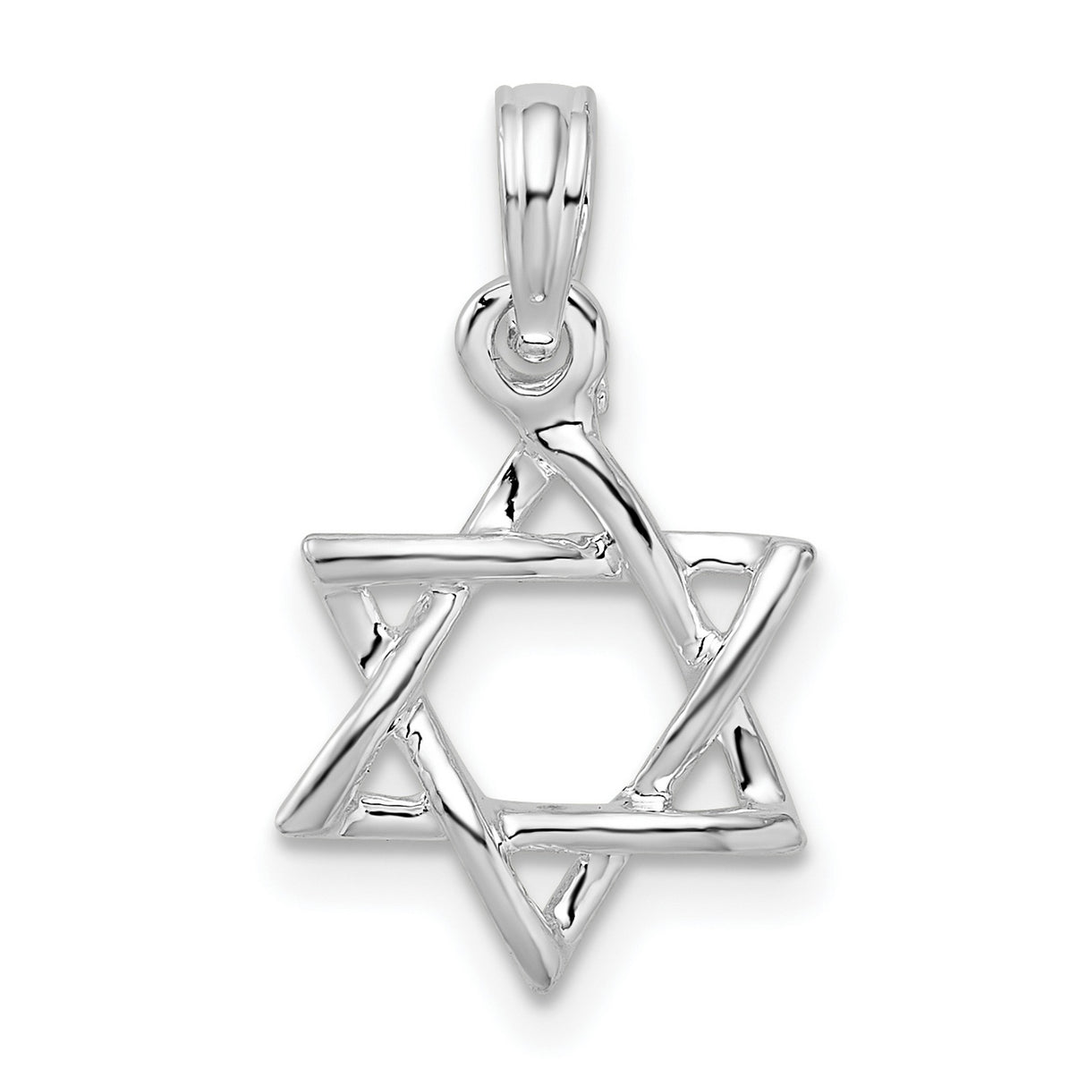 Sterling Silver Star of David Pendant, Interwoven Judaica Symbol for Men and Women