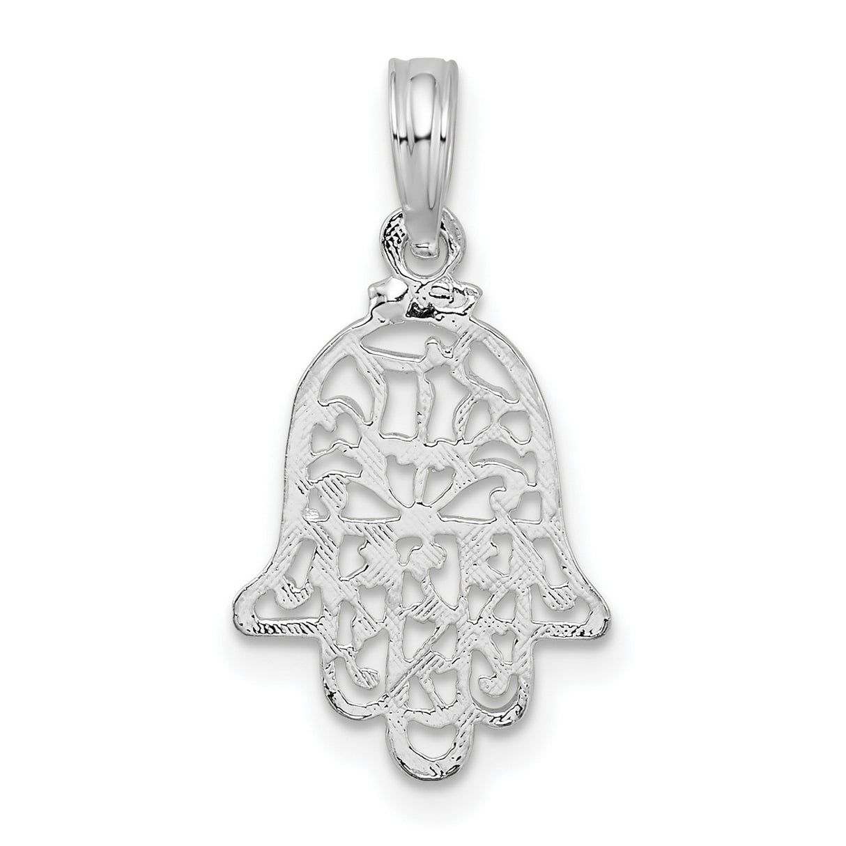Sterling Silver Hamsa Pendant with Intricate Filigree Design, Religious Protection Amulet