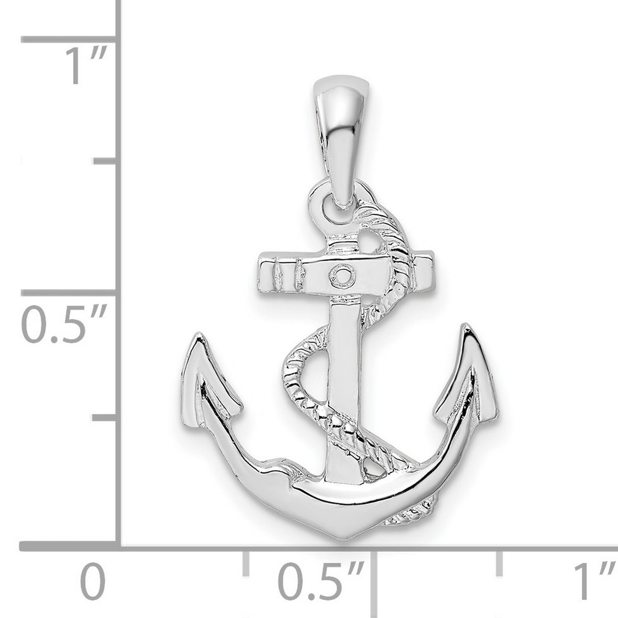 Sterling Silver Anchor Pendant with Rope Design, Nautical Symbol of Hope and Strength