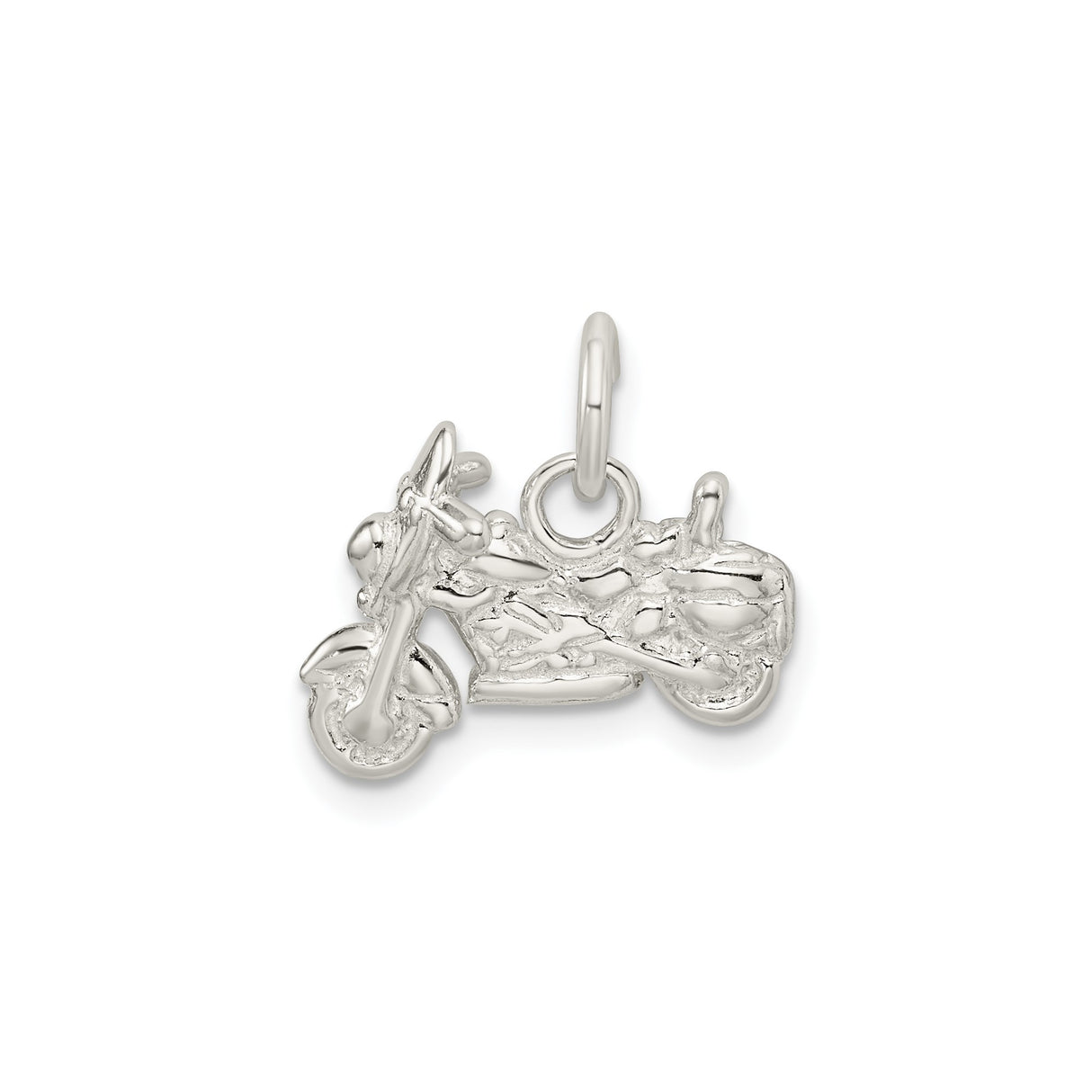 Sterling Silver Motorcycle Charm Pendant, Biker Jewelry with Adventure Theme for Men or Unisex Riders