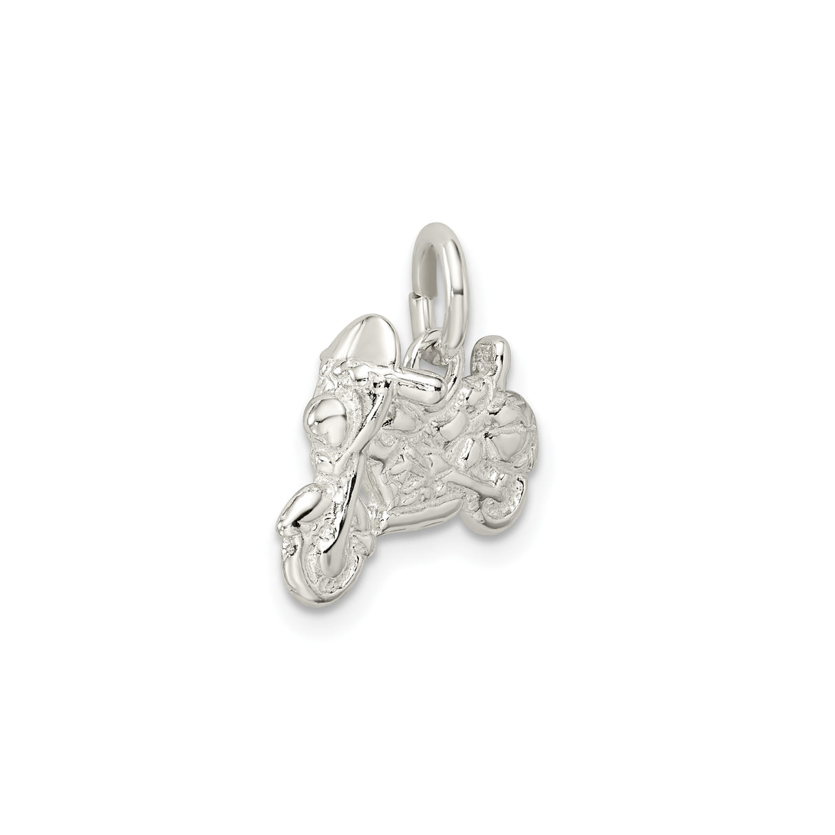 Sterling Silver Motorcycle Charm Pendant, Biker Jewelry with Adventure Theme for Men or Unisex Riders