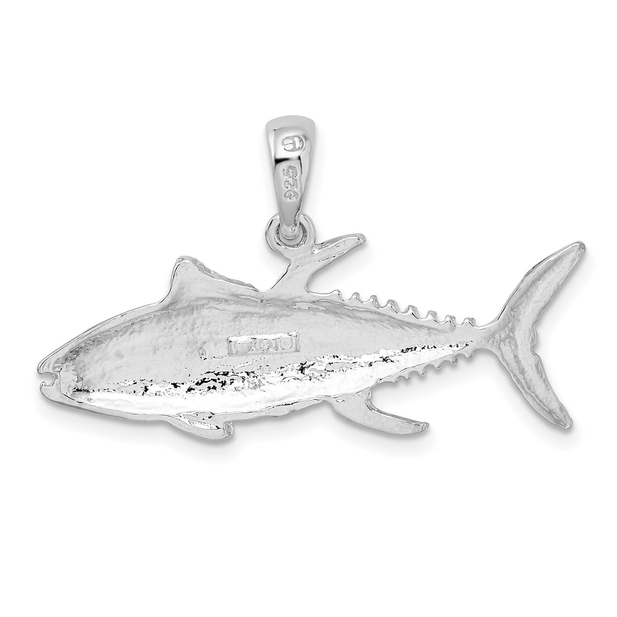 Sterling Silver Tuna Fish Pendant, Detailed Marine Life Nautical Theme for Men or Unisex