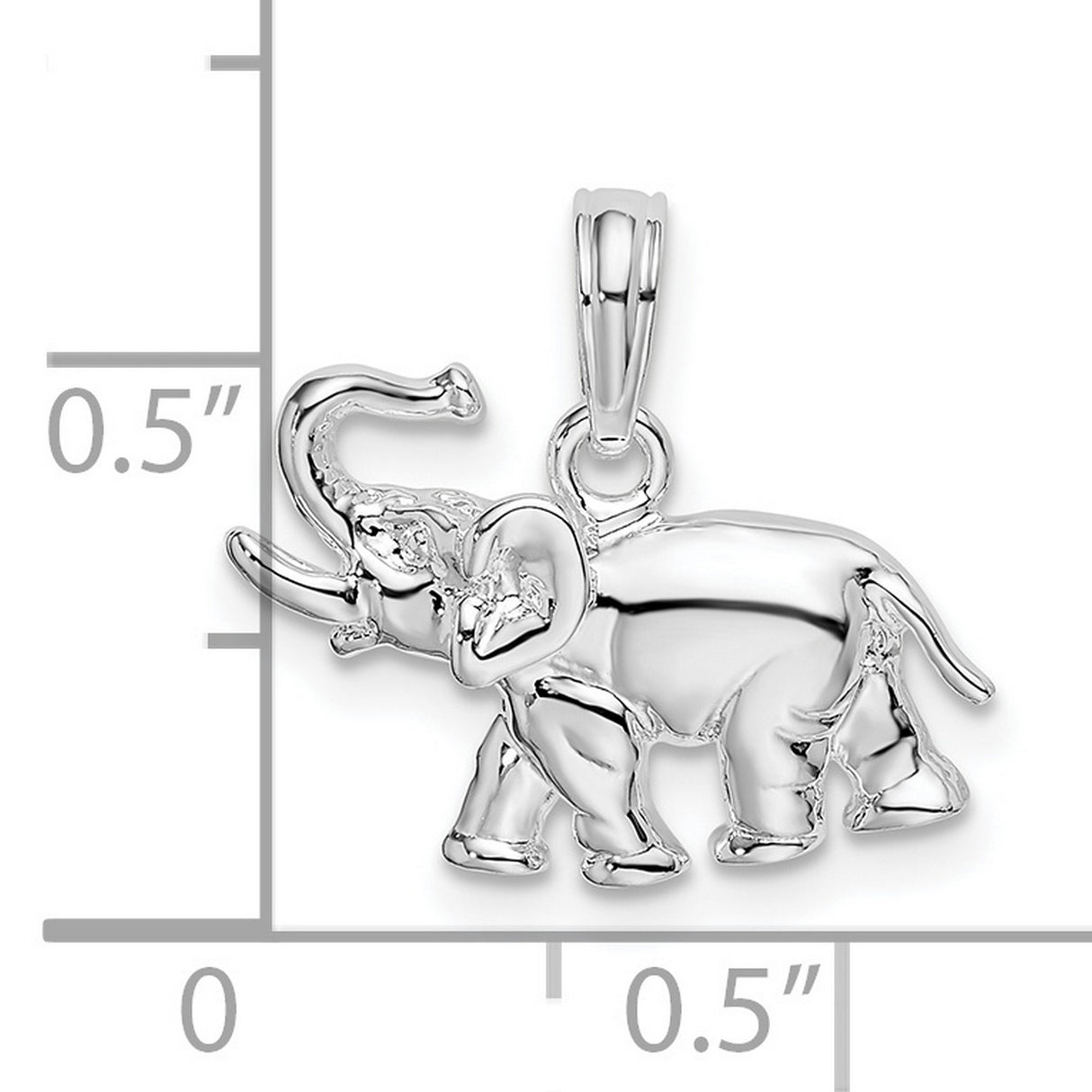 Sterling Silver Elephant Pendant with Raised Trunk, Boho Meditation and Yoga Jewelry for Women