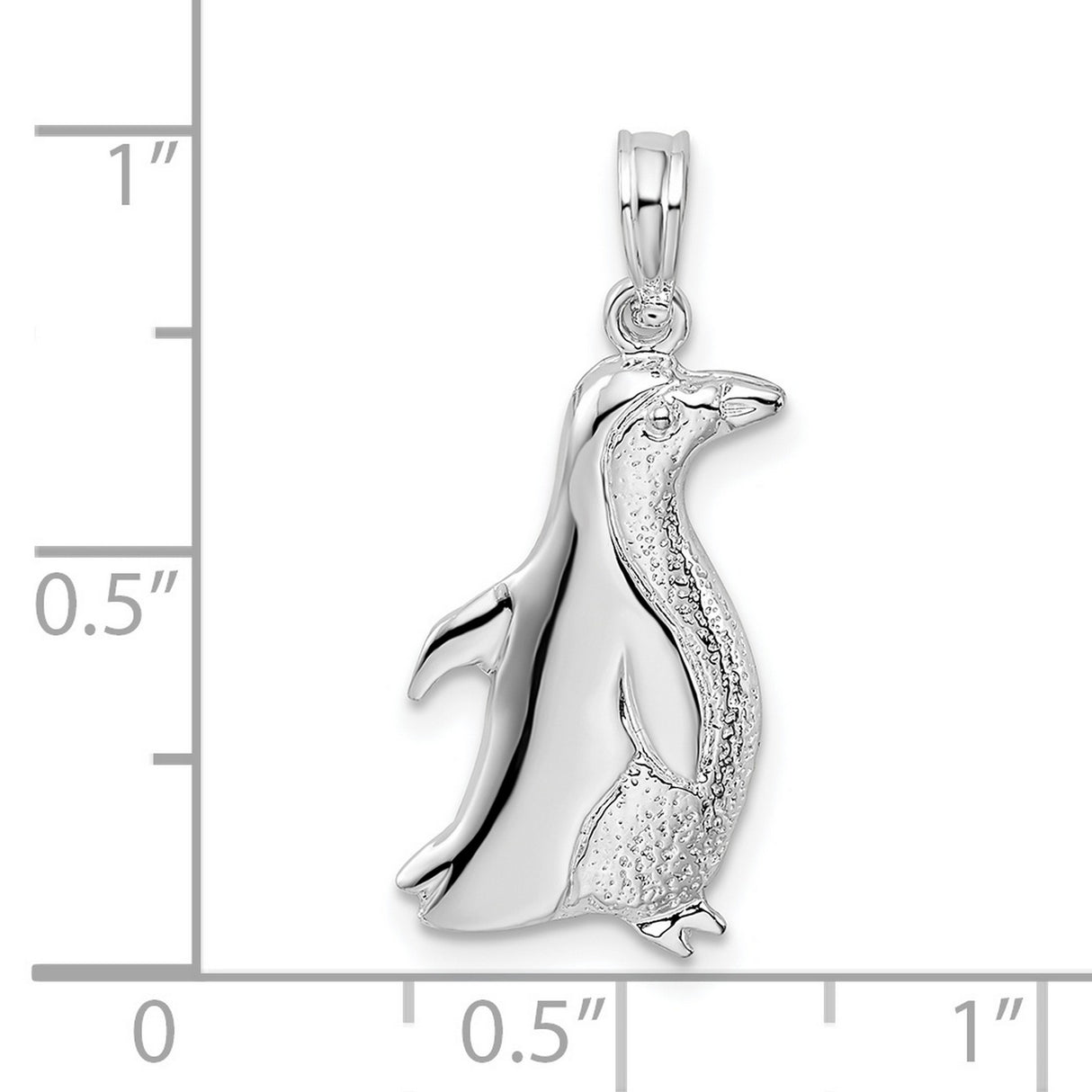Sterling Silver Penguin Pendant with Realistic Design and Nature Symbolism