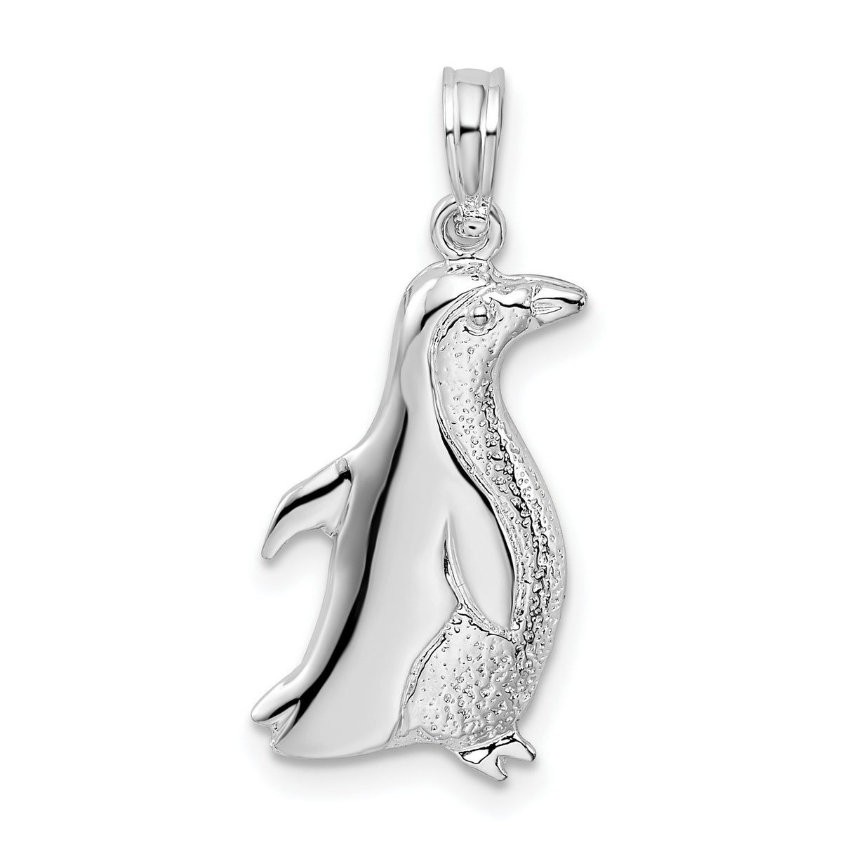 Sterling Silver Penguin Pendant with Realistic Design and Nature Symbolism