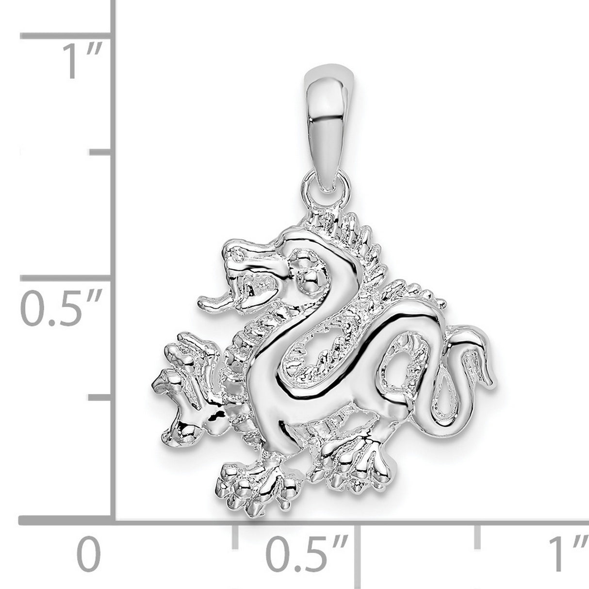 Sterling Silver Dragon Pendant, Asian Mythical Creature Design, Strength and Protection Amulet