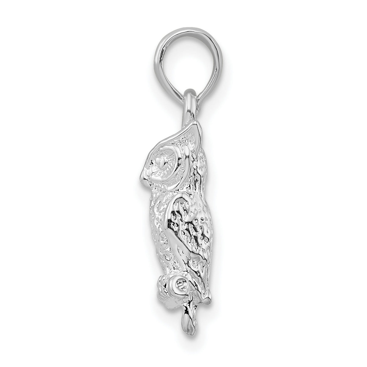 Sterling Silver Owl Pendant with 3D Branch Design, Nature Inspired Animal Charm for Women