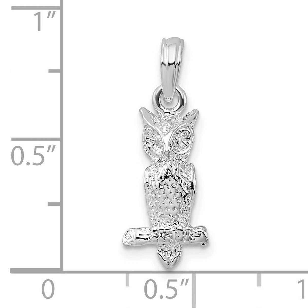 Sterling Silver Owl Pendant with 3D Branch Design, Nature Inspired Animal Charm for Women
