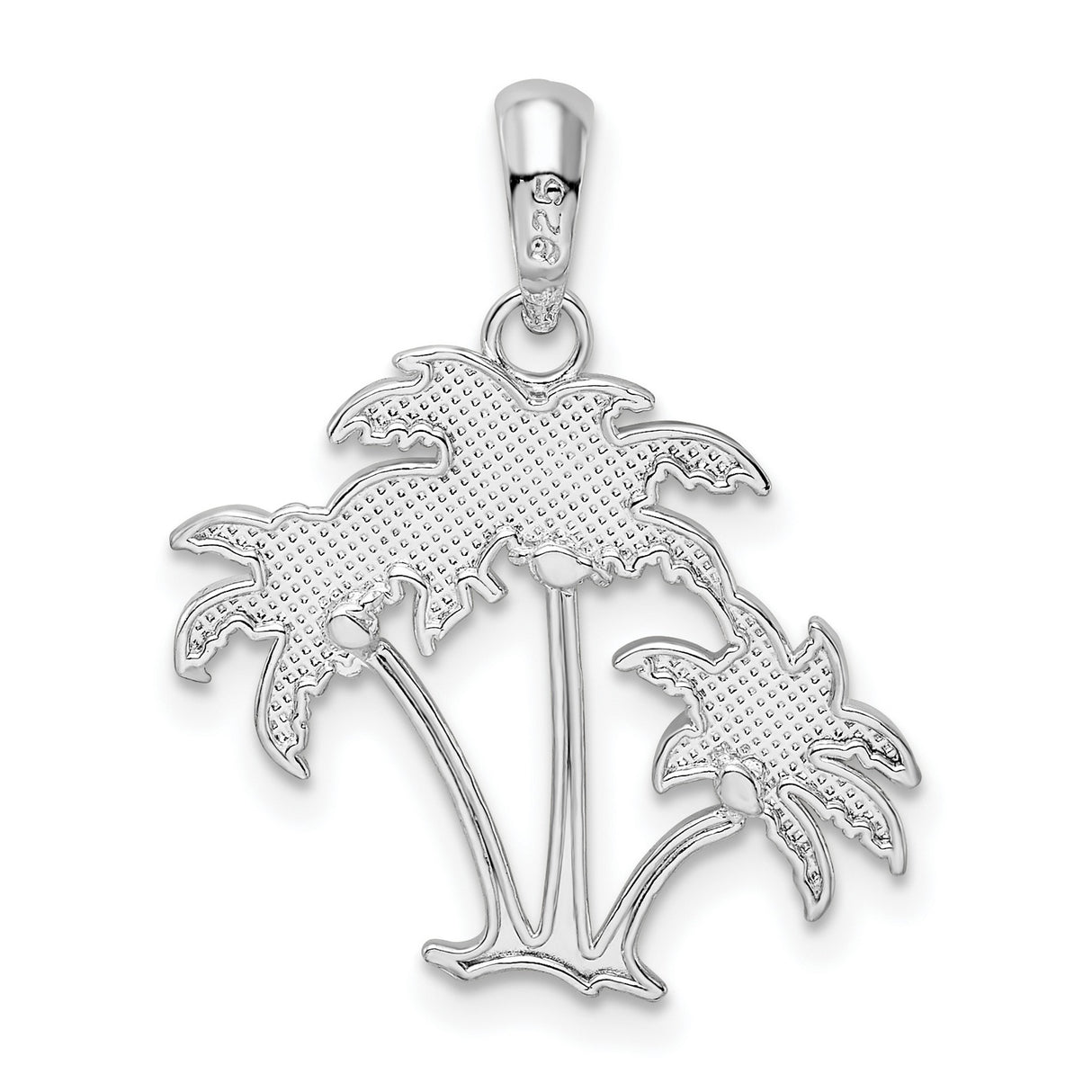 Sterling Silver Palm Tree Pendant with Tropical Silhouette Design