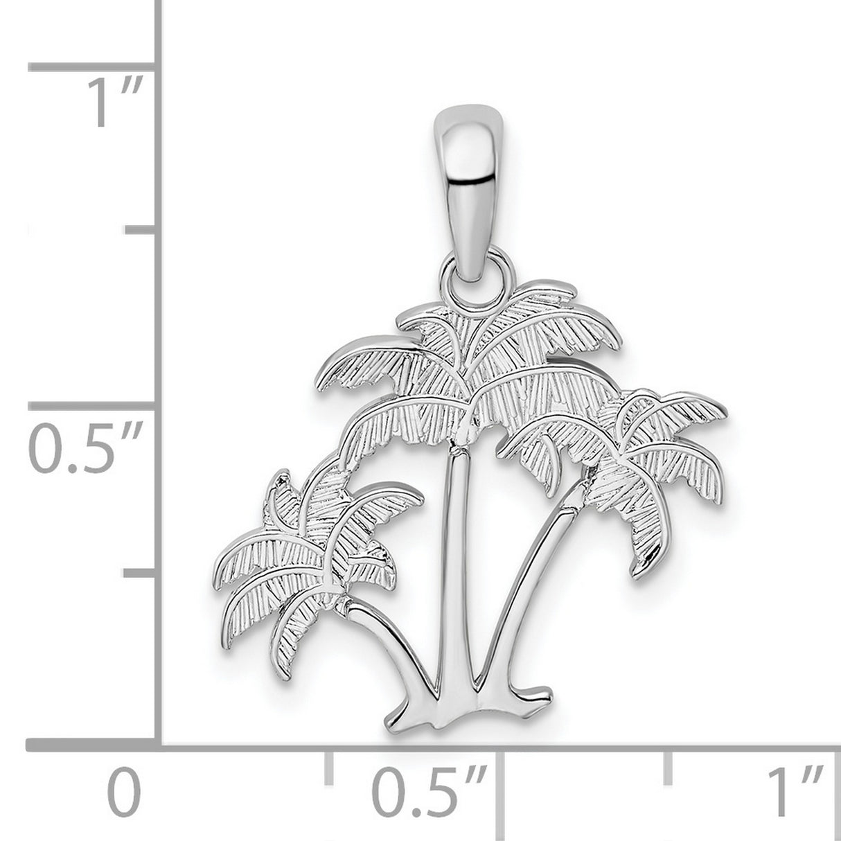 Sterling Silver Palm Tree Pendant with Tropical Silhouette Design