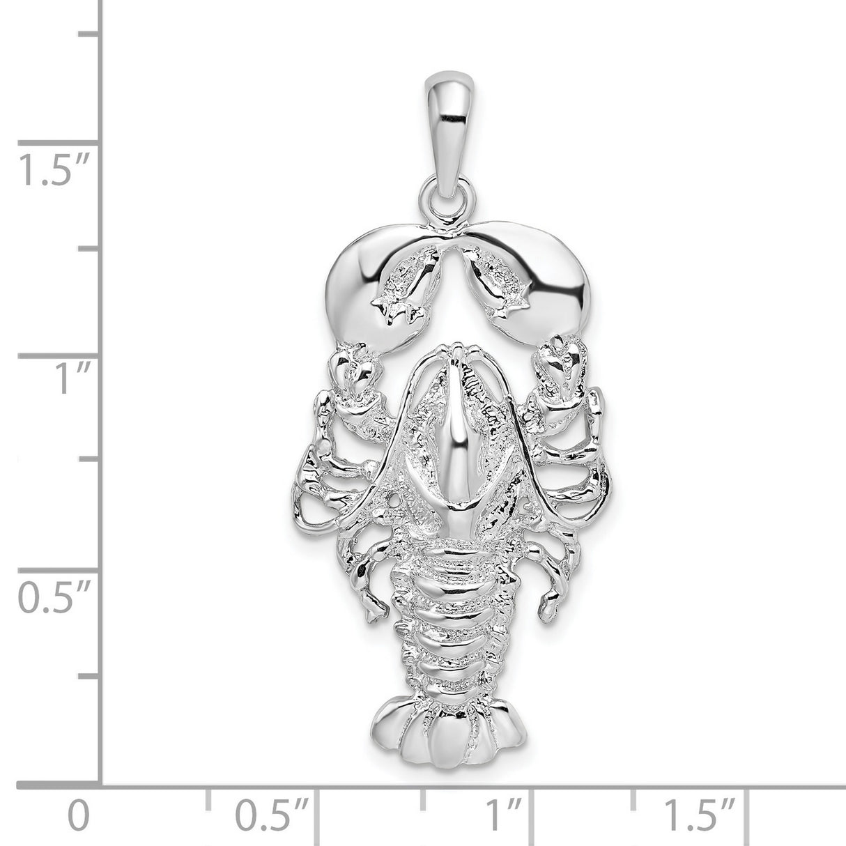 Sterling Silver Lobster Pendant, Realistic Nautical Marine Life Design for Men and Women