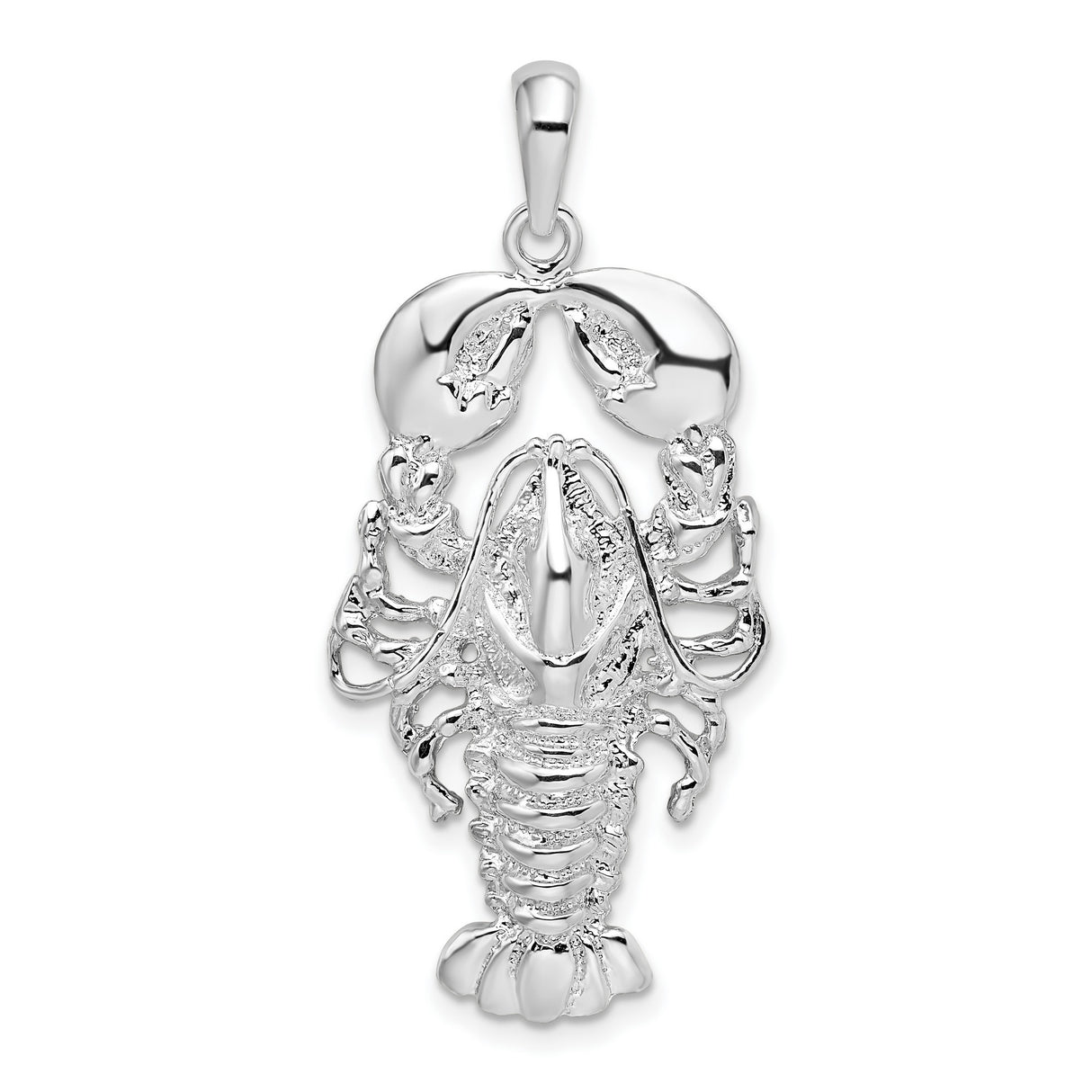 Sterling Silver Lobster Pendant, Realistic Nautical Marine Life Design for Men and Women