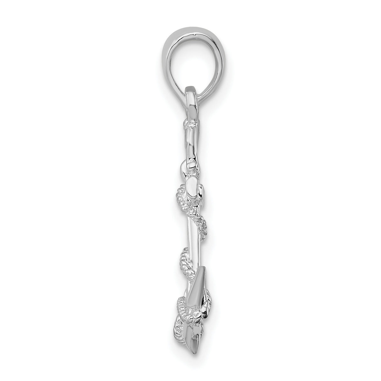 Sterling Silver Anchor Pendant with Rope Detail, Nautical Theme, Christian Jewelry for Men or Women
