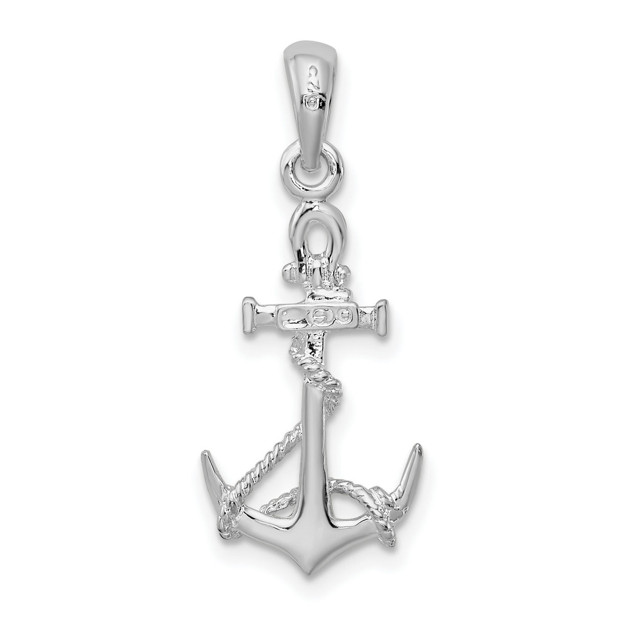 Sterling Silver Anchor Pendant with Rope Detail, Nautical Theme, Christian Jewelry for Men or Women