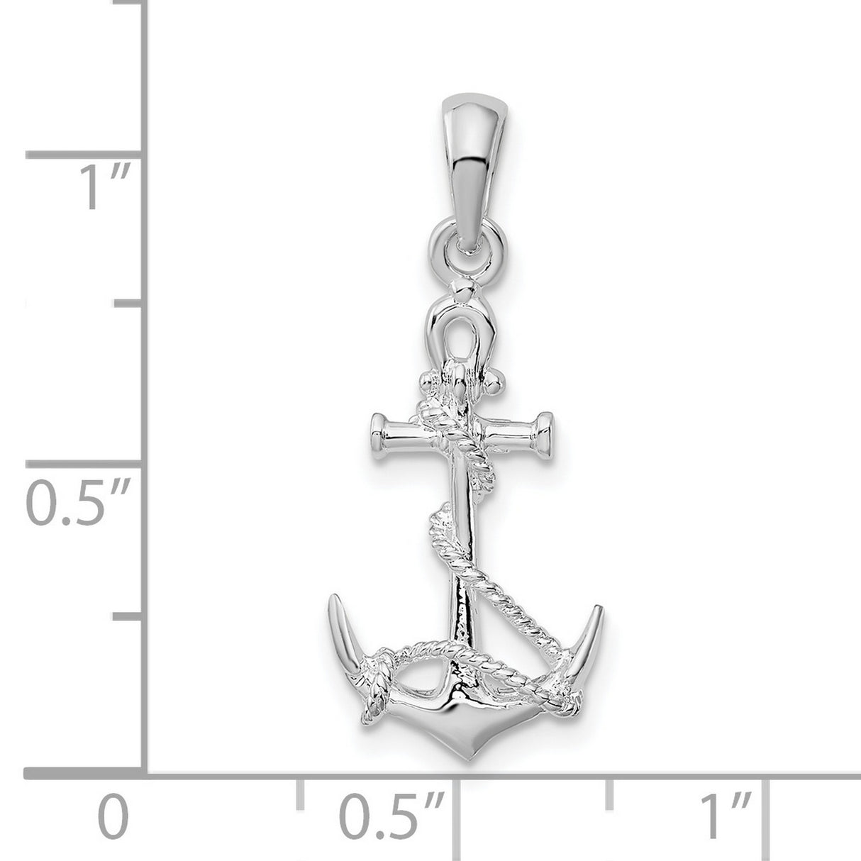 Sterling Silver Anchor Pendant with Rope Detail, Nautical Theme, Christian Jewelry for Men or Women