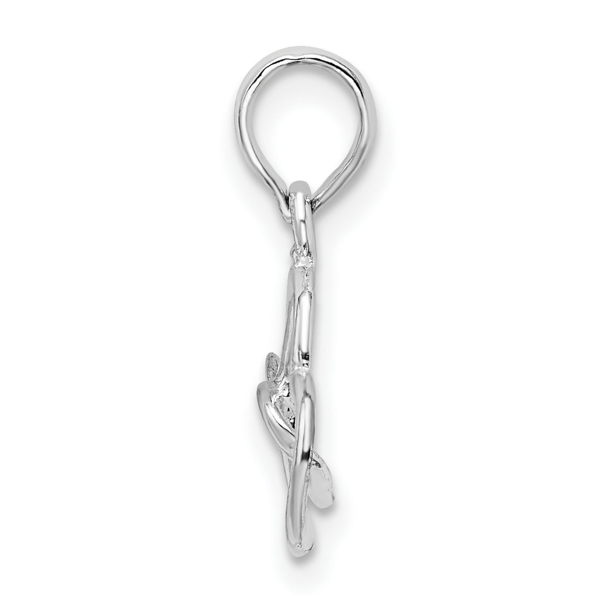 Sterling Silver Open Heart Pendant with Interlocking Hearts and Modern Minimalist Design