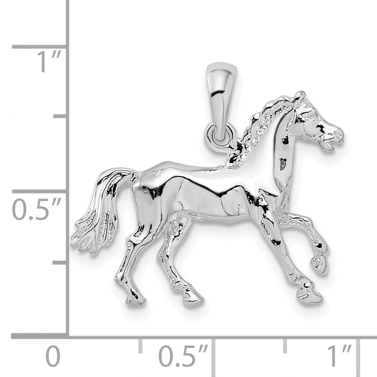 Sterling Silver Horse Pendant with Detailed Trotting Horse Design, Western Style for Women or Unisex