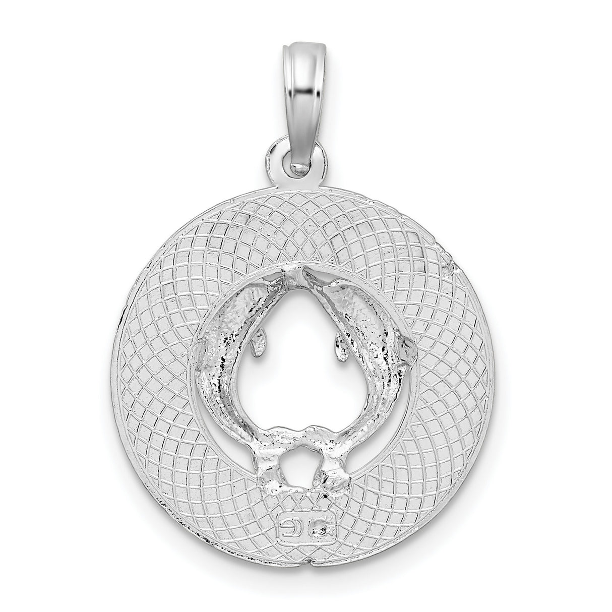 Sterling Silver Dolphin Pendant with Two Dolphins Forming Heart Shape, Nautical Marine Jewelry