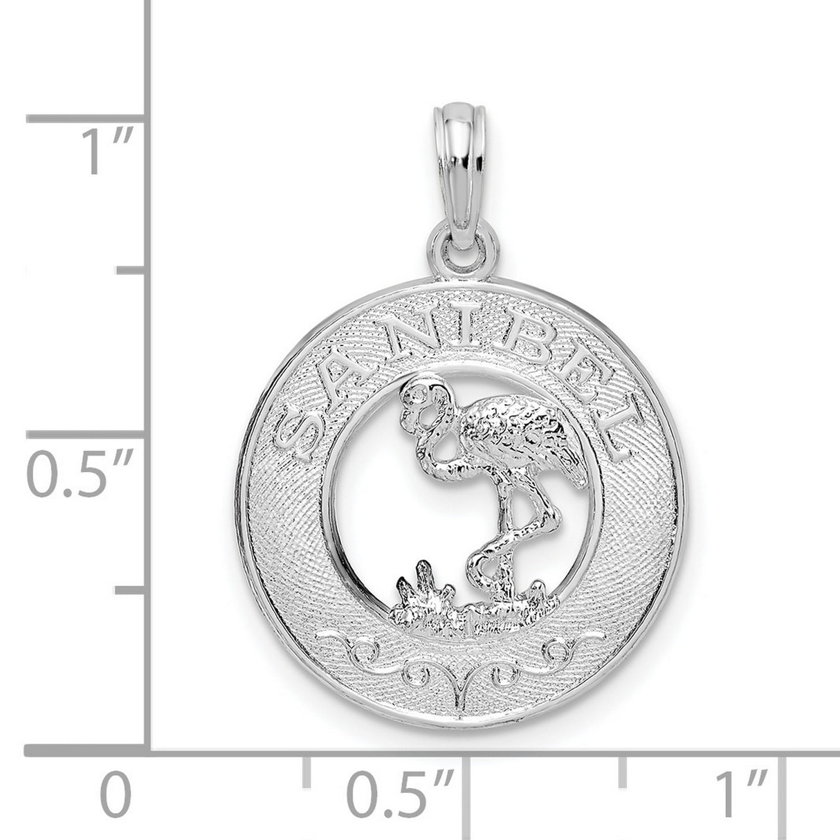 Sterling Silver Flamingo Cutout Pendant, Tropical Beach Wildlife Charm, Sanibel Island Inspired