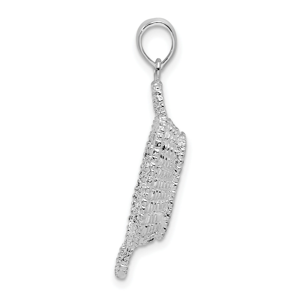 Sterling Silver Mezuzah Pendant with Textured Surface and Hebrew Inscription