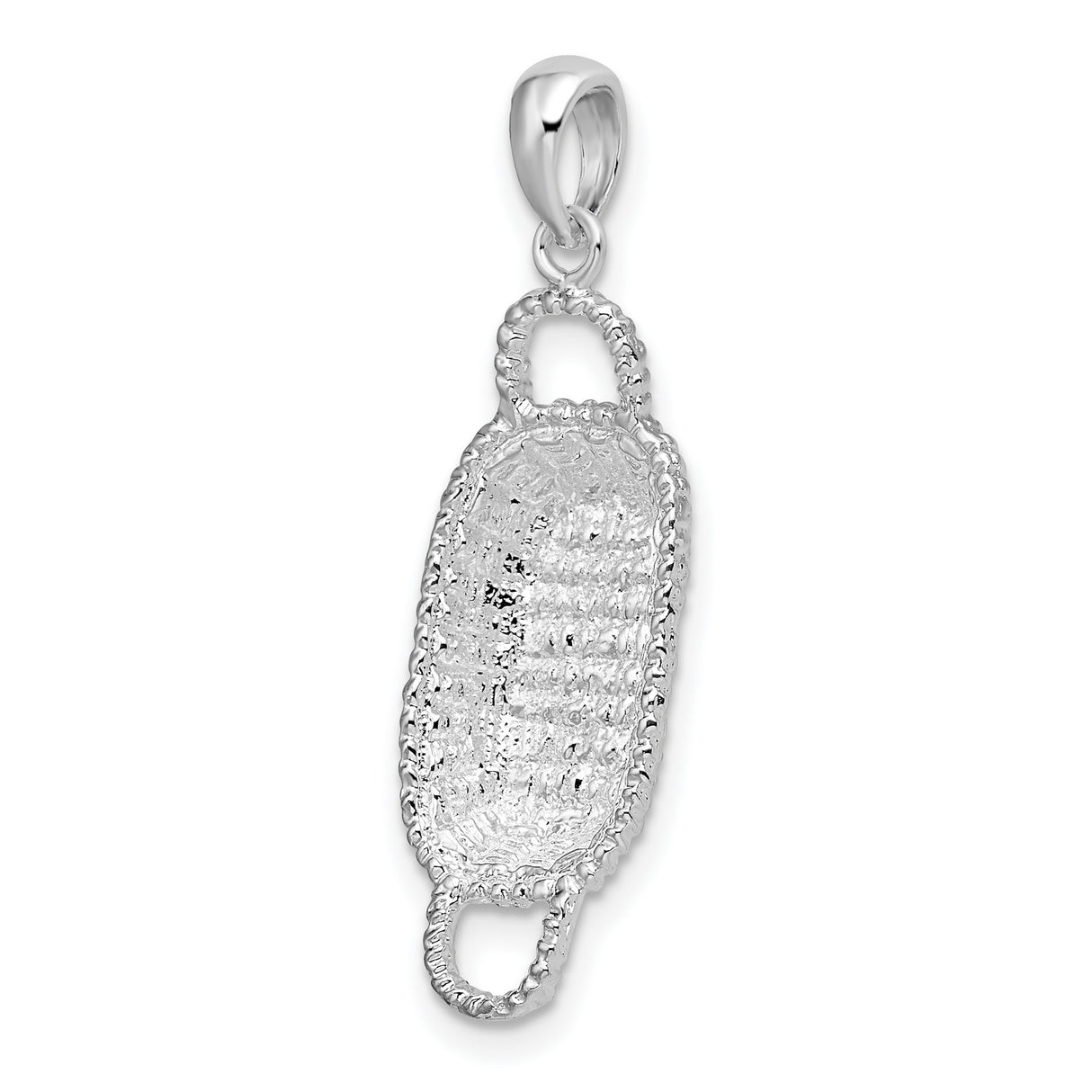 Sterling Silver Mezuzah Pendant with Textured Surface and Hebrew Inscription