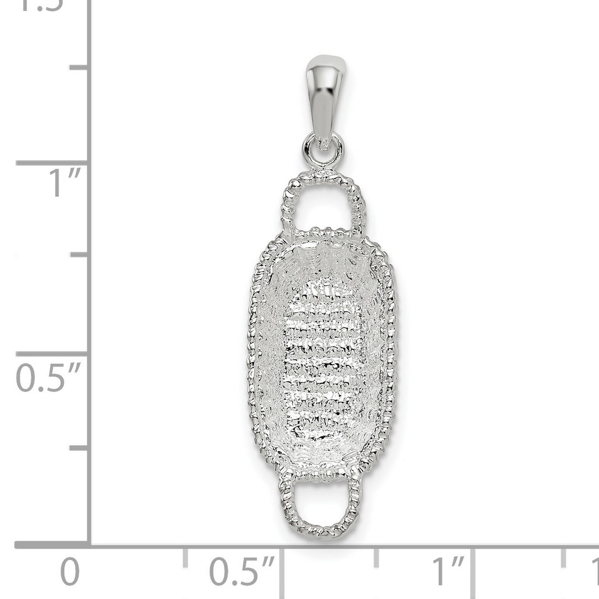 Sterling Silver Mezuzah Pendant with Textured Surface and Hebrew Inscription