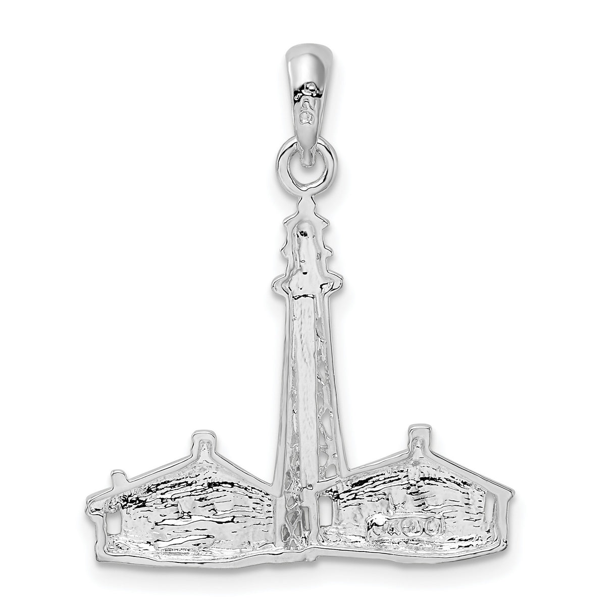 Sterling Silver Lighthouse Pendant with Nautical Charm, Coastal Theme Jewelry