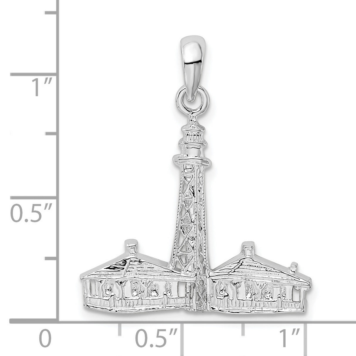 Sterling Silver Lighthouse Pendant with Nautical Charm, Coastal Theme Jewelry