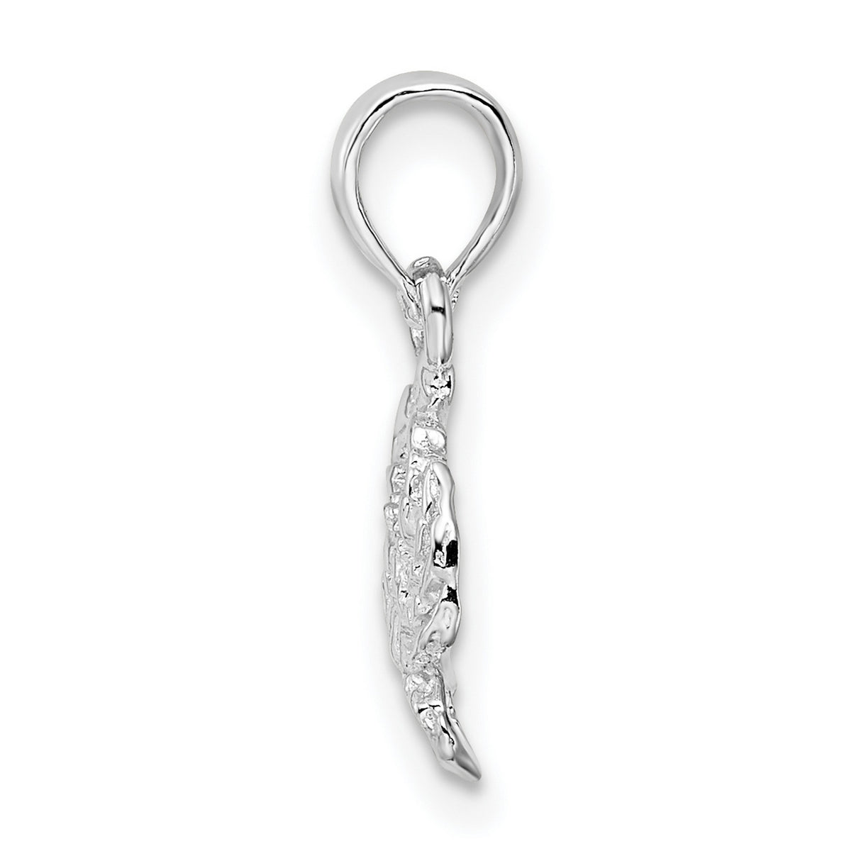 Polished Blue Crab Charm Pendant in Real 925 Sterling Silver