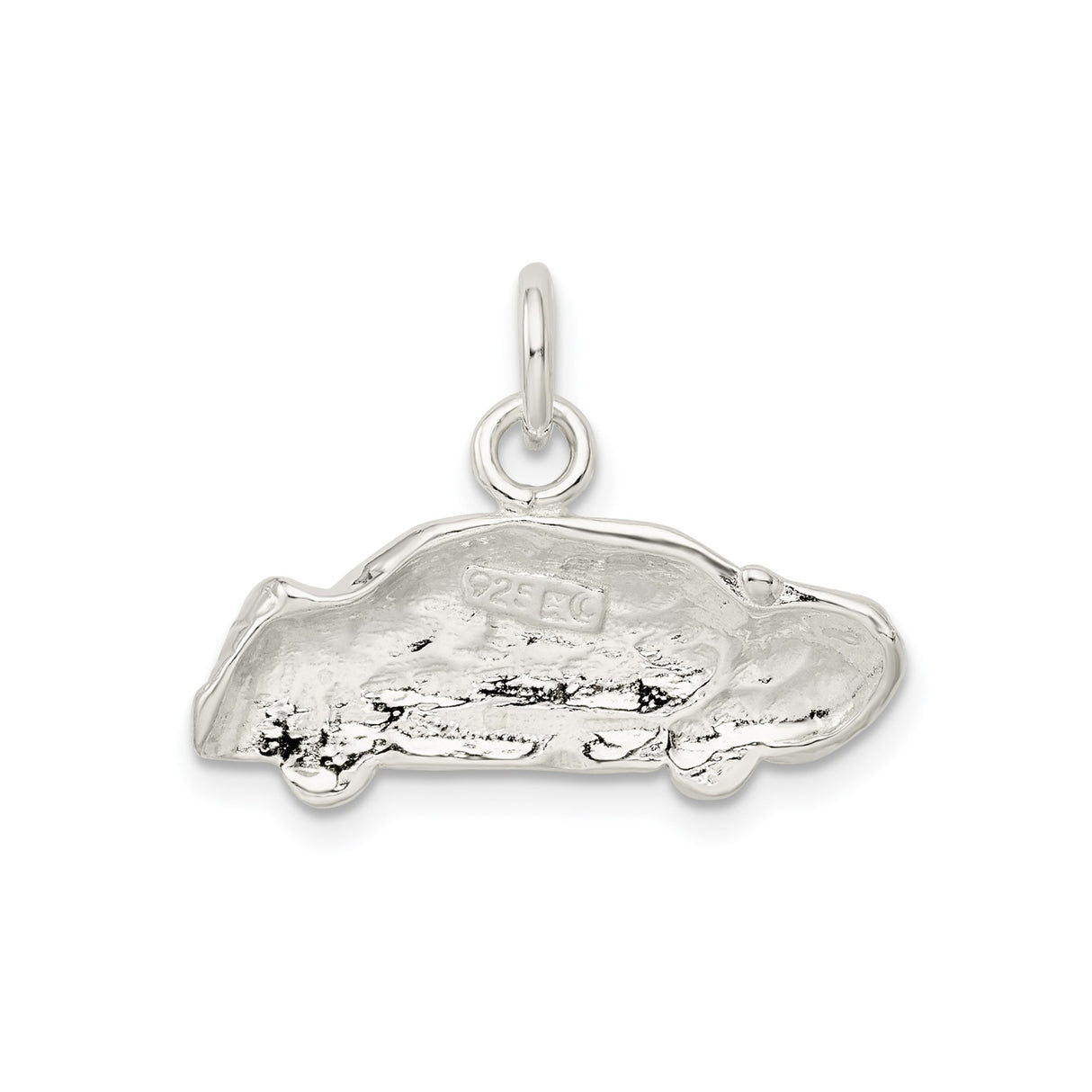 Sterling Silver Car Pendant Charm with Detailed Sedan Design, Unisex Automotive Theme Jewelry