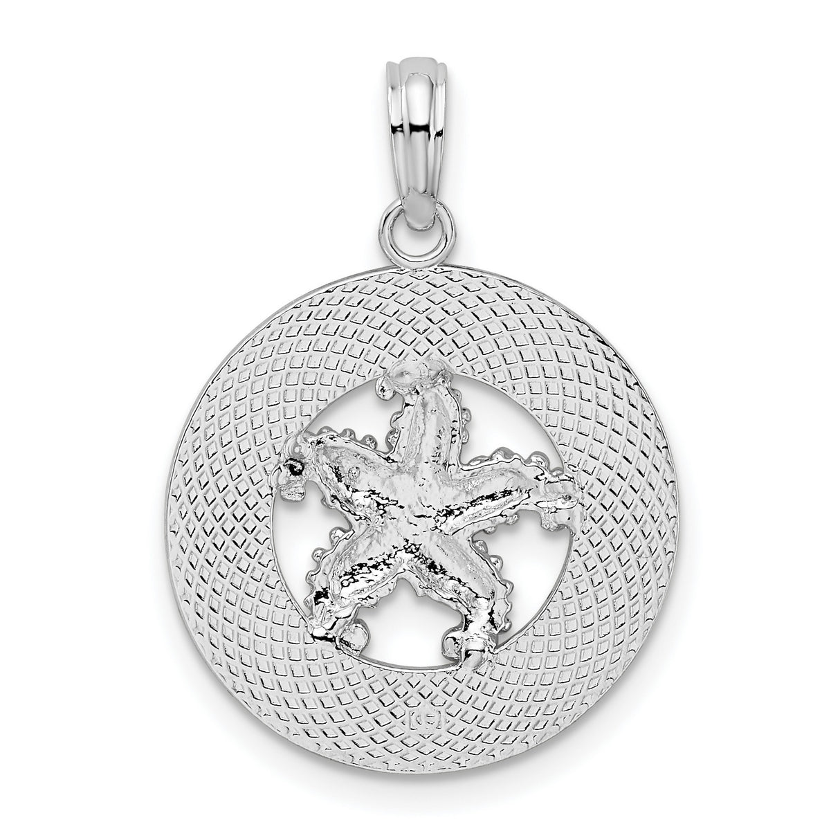 Sterling Silver Starfish Pendant with Ocean City Maryland Engraving, Nautical Beach Theme