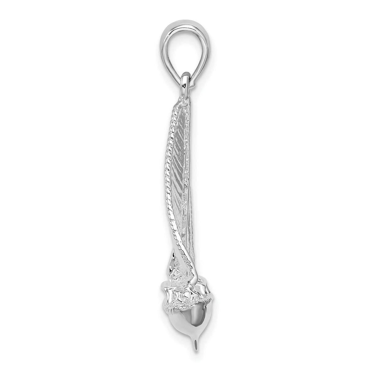 Sterling Silver Sailboat Pendant, Nautical 3D Boat Charm, Coastal Ocean Sailing Theme