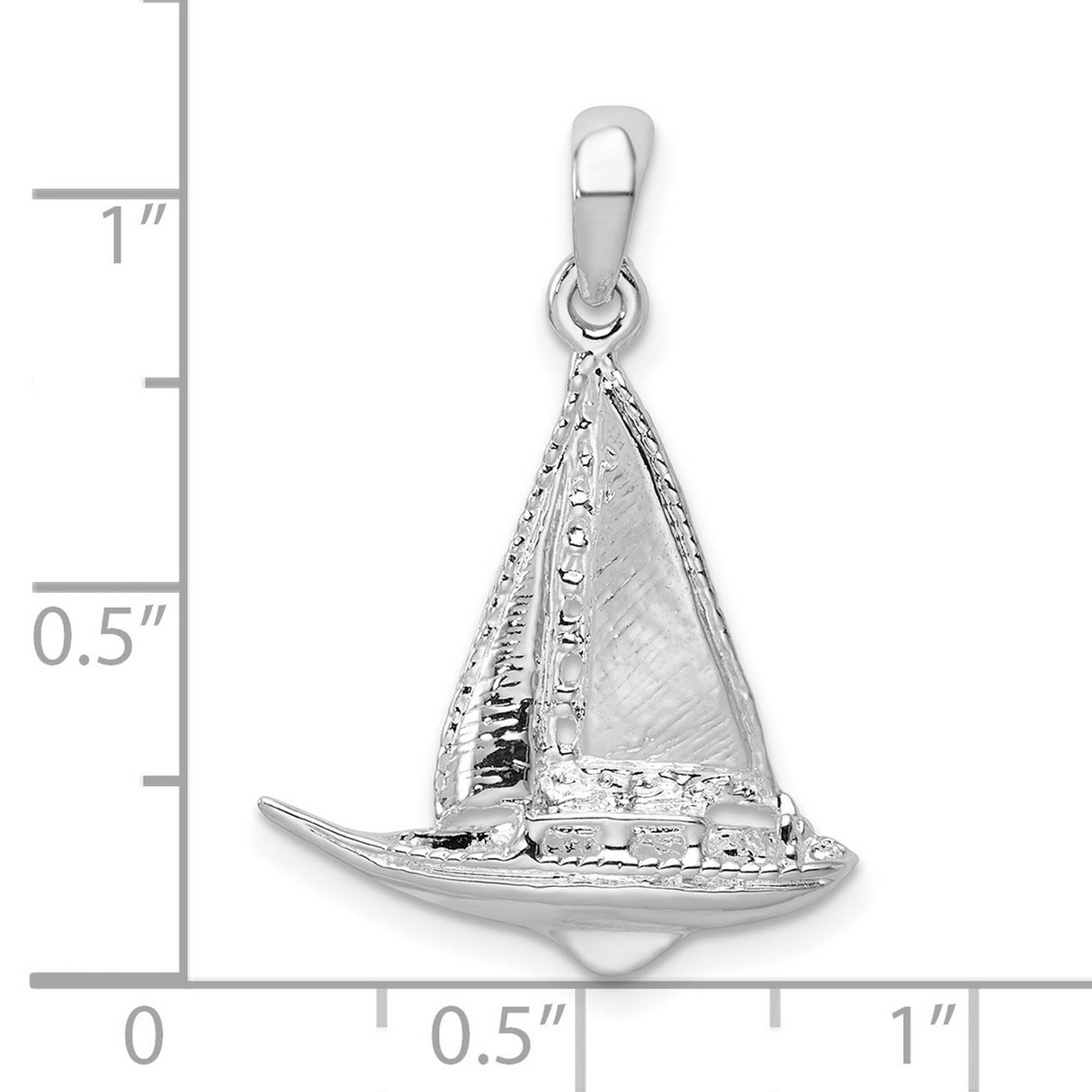 Sterling Silver Sailboat Pendant with Detailed Yacht Design, Nautical Theme Jewelry
