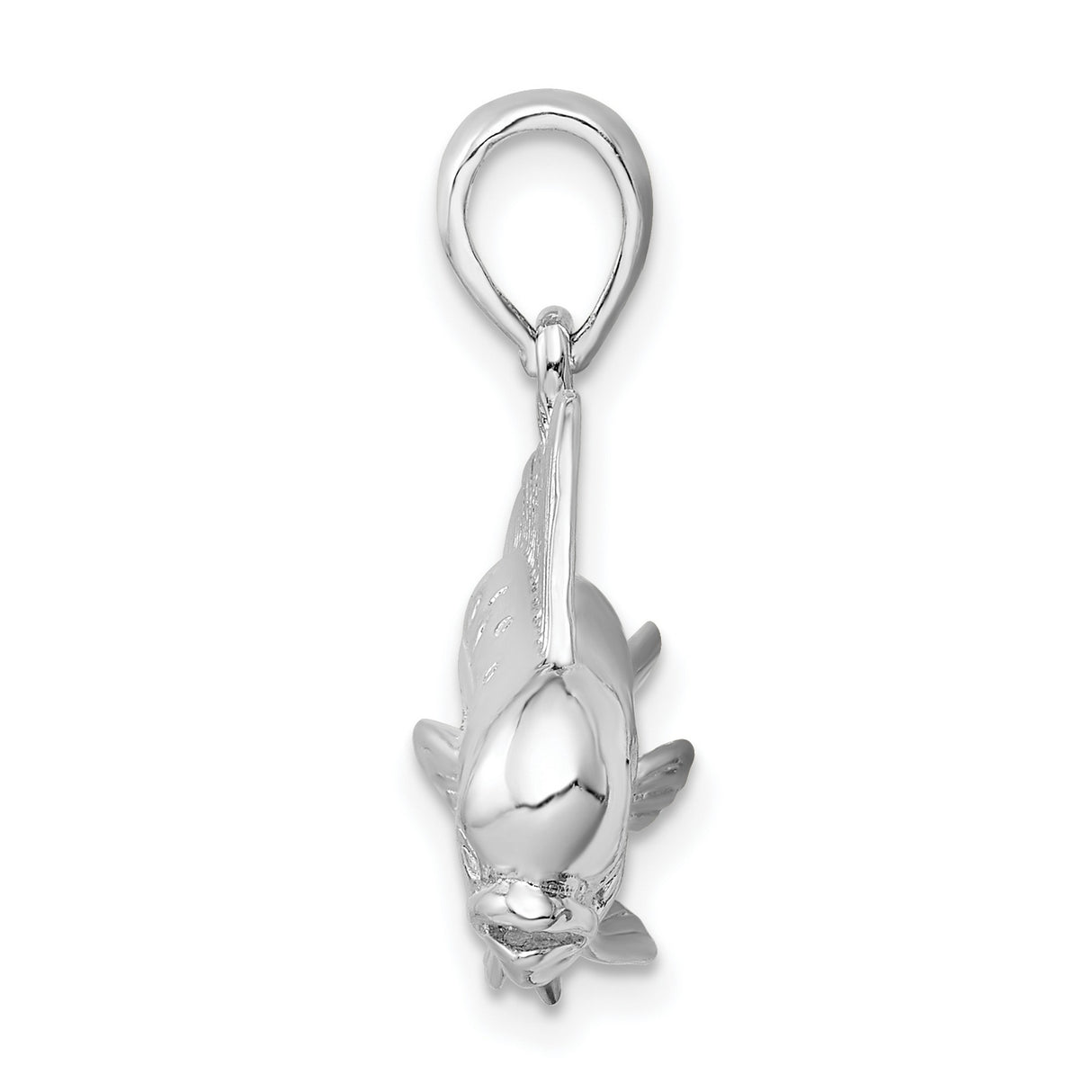 Sterling Silver Fish Pendant with Detailed Mahi Mahi Design, Nautical Marine Jewelry for Men