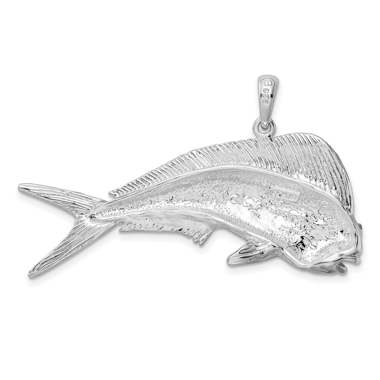 Sterling Silver Mahi Mahi Pendant, Ocean Theme Sportfish Design, Nautical Charm for Men