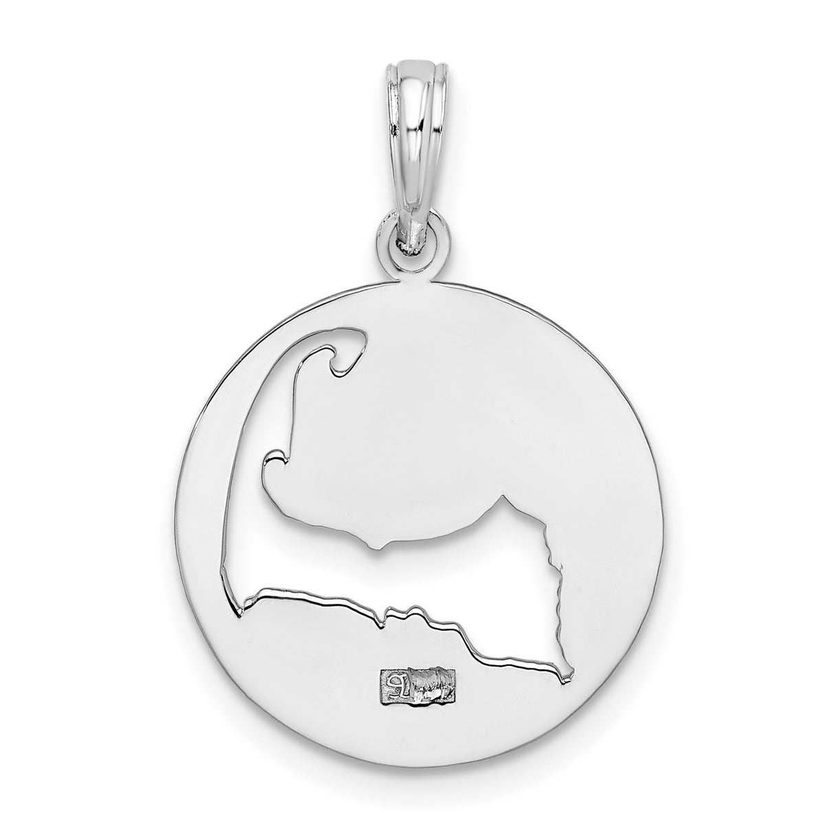 Polished Cape Cod Cut-out Charm Pendant in Real 925 Sterling Silver