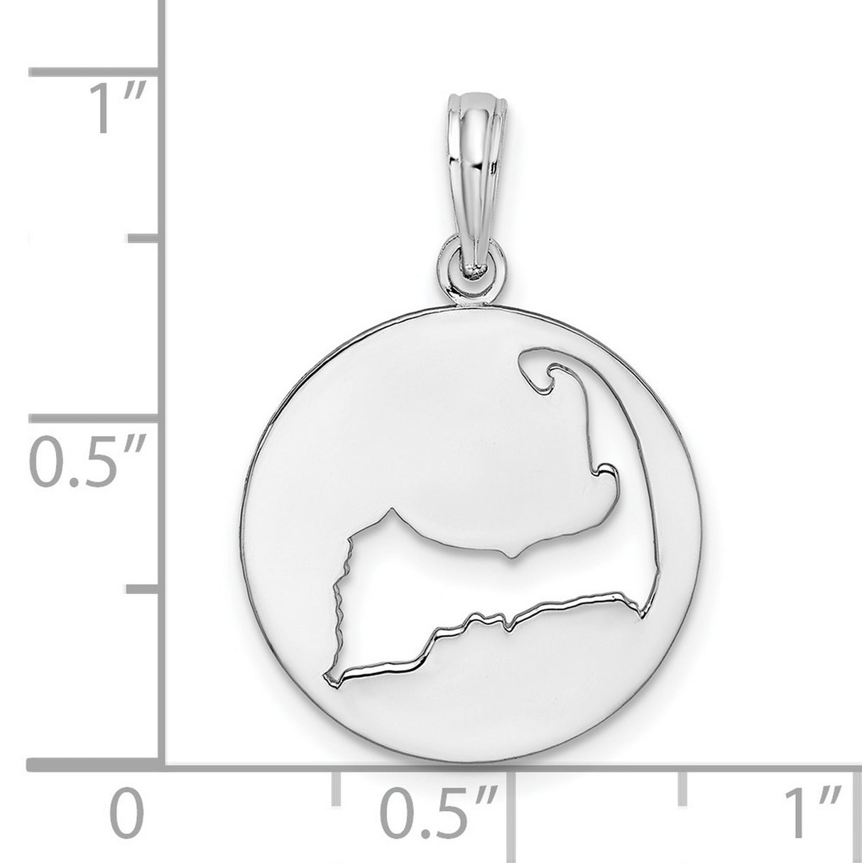Polished Cape Cod Cut-out Charm Pendant in Real 925 Sterling Silver