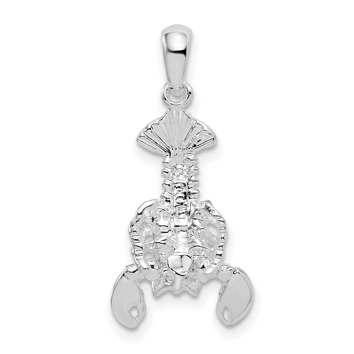 Sterling Silver Lobster Pendant, Detailed Nautical Marine Animal Charm, Unisex Ocean Jewelry